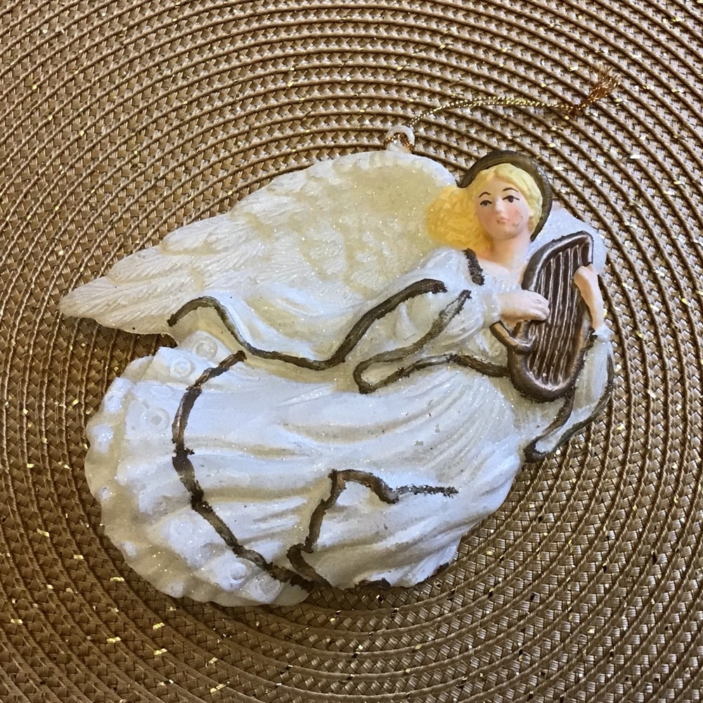 Plastic blow mold angel ornament
